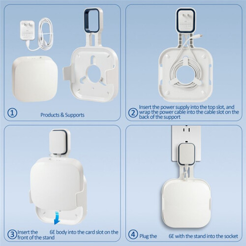 For Amazon Eero Pro 6e Mesh WiFi Router Holder with Cable Storage for Eero Pro 6E Mesh Wall Mount Bracket 2