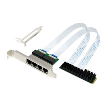 Gigabit Ethernet Network Card NIC M.2 B+M Key 4 Port Gigabit Industrial Ethernet NIC Ethernet LAN Adapter for PC