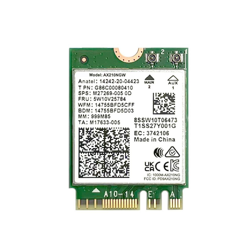 Wifi 6E Ax210 5.3 M.2 Wireless Network Card 5374Mbps 2.4Ghz 5Ghz 6Ghz 802.11Ax Wifi Adapter For Pc Laptop 4713950332966