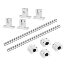 2 Peças de Guia de Deslizamento de Eixo de Trilho de Movimento Linear de 8 mm X 150 mm com 4 Peças de Rolamentos e 4 Peças de Suporte de Trilho SK8