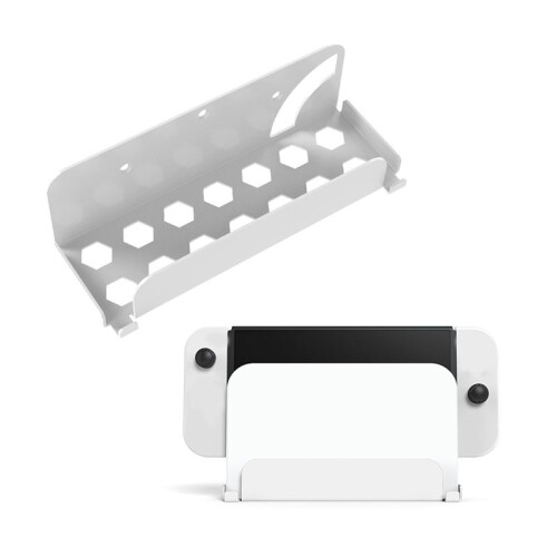Wall Hanging Holder Bracket Universal Fit for / OLED Host TV Box Wall Mount Storage White 2