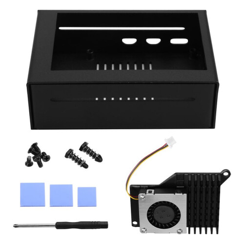 3.5 Inch Touch Screen for Raspberry Pi 5, with Metal Case and Active Cooler 1