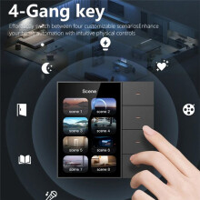 Tuya Zigbee 3.5 Inch Wall Touch Screen 4 Groups 8-Way Scene Sensor Dimming Home A
