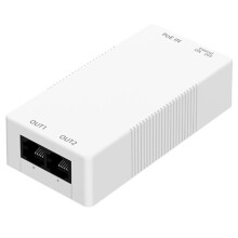 Repetidor Gigabit POE de 2 Portas 100/1000M 1 para 2 Extensor PoE com IEEE802.3af/At PlugandPlay 48V para AP de Câmera de Vigilância