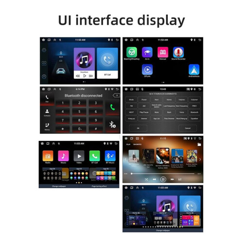 Car 2+64G MP5 Player  Portable Screen Navigation Display Wireless Carplay Android Auto for  500L 2013-2019 2