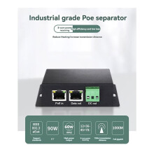 30 W Industrieller Isolierter PoE-Gigabit-Splitter für Den Heimgebrauch, Hohe Leistung, 12 V/24 V Ausgang, Unterstützt IEEE802/3AF/AT/BT