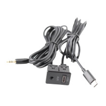 Panel Auxiliar de la Máquina de Navegación Android para Automóvil Entrada TIPO C + AUX Panel de Interfaz USB-C + AUX Cable de Extensión Panel