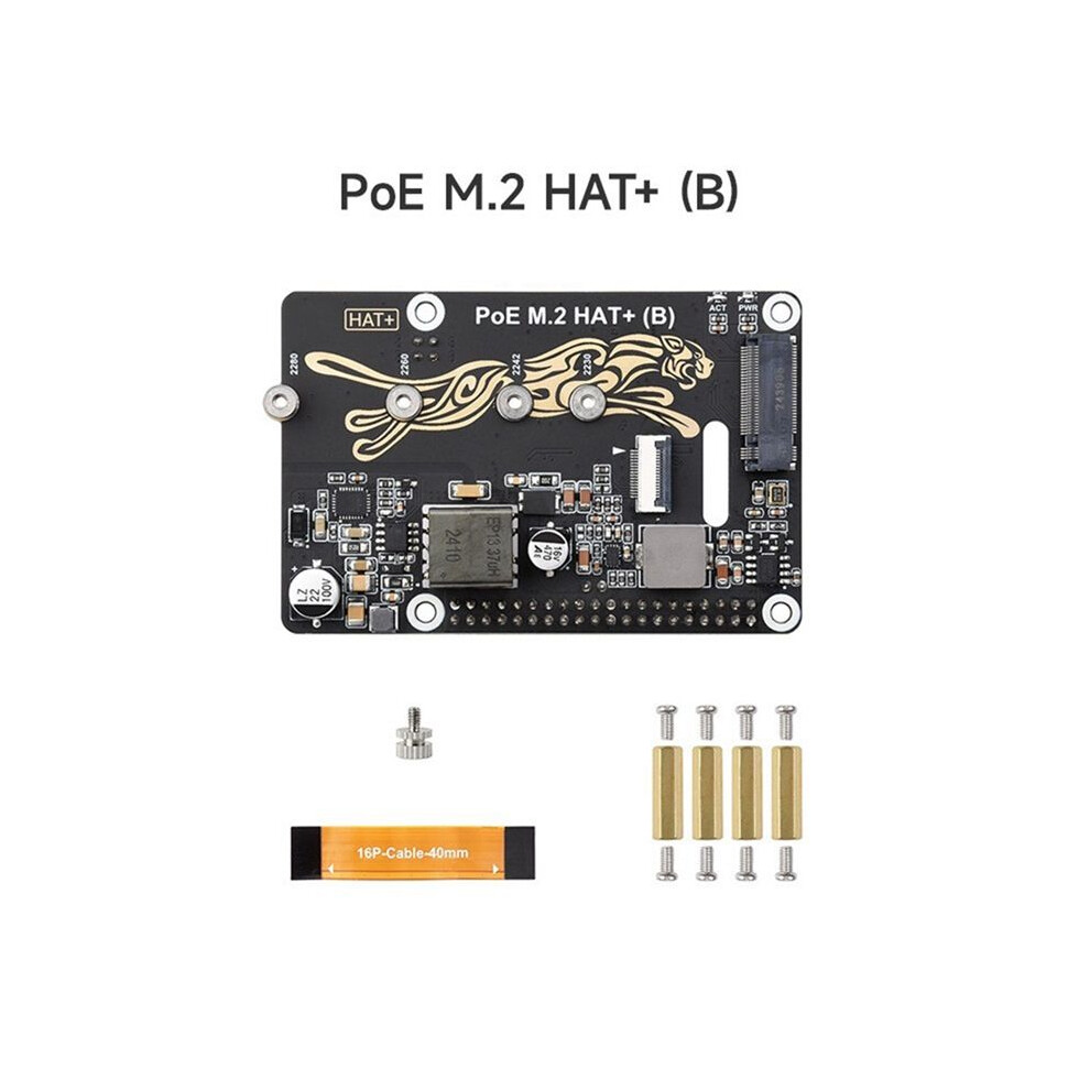 Pcie To M.2 Adapter With Poe Function Supports Nvme Protocol M.2 Solid State Drive For Raspberry Pi 5 Poe Hat 4711062056541