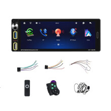 Single Din Car Stereo with Carplay Android Auto, 6.9 Inch IPS Touch Screen Car Radio FM AM USB SWC
