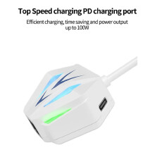 Adaptateur Ethernet Type C Vers RJ45 Carte Réseau 10/100/1000 Mbps Effet D'Éclairage RVB pour PC Ordinateur Portable Noir