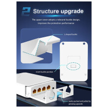 Nowy 4-Portowy IP55 Zewnętrzny Wodoodporny Wzmacniacz Sygnału POE 1000 Mb/S 1 do 3 Przełącznik Sieciowy PoE Extender dla Kamer IP
