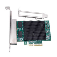 Gigabit Ethernet Adapter 2.5G PCIE Network Card 4 Port RJ45, PCI Express X4, RTL8125BG Chip for Desktop PC