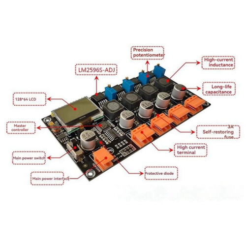 LM2596 Multi-Channel  Power Supply Power Module - Antihypertensive Digital Power Module DC1.5V-30V 2