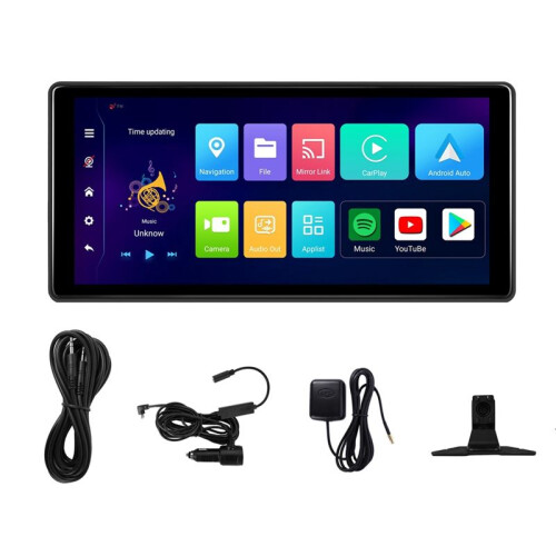 Monitor de Carro Android de 10,36 Polegadas 4+64G WIFI Multimídia Player Carplay Sem Fio Android Auto Navegação GPS AUX/FM Áudio de Carro