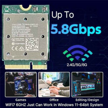 Tri Band WiFi7 QCNCM865 Trådlöst WiFi-Kort 5.4 2.4G/5G/6Ghz Trådlös Nätverksadapter för Win11-Antenn