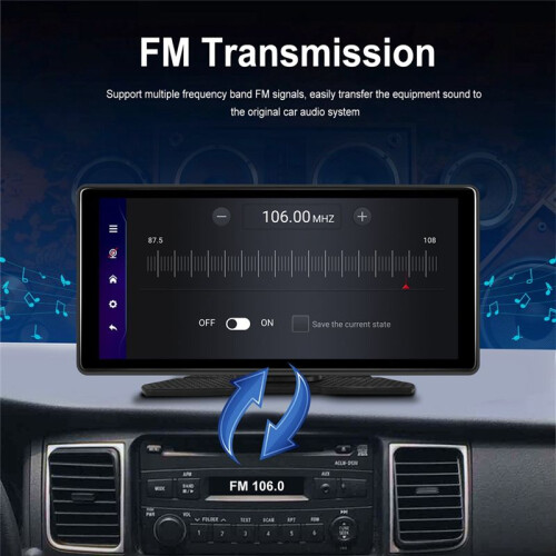 Monitor de Carro Android de 10,36 Polegadas 4+64G WIFI Multimídia Player Carplay Sem Fio Android Auto Navegação GPS AUX/FM Áudio de Carro 1
