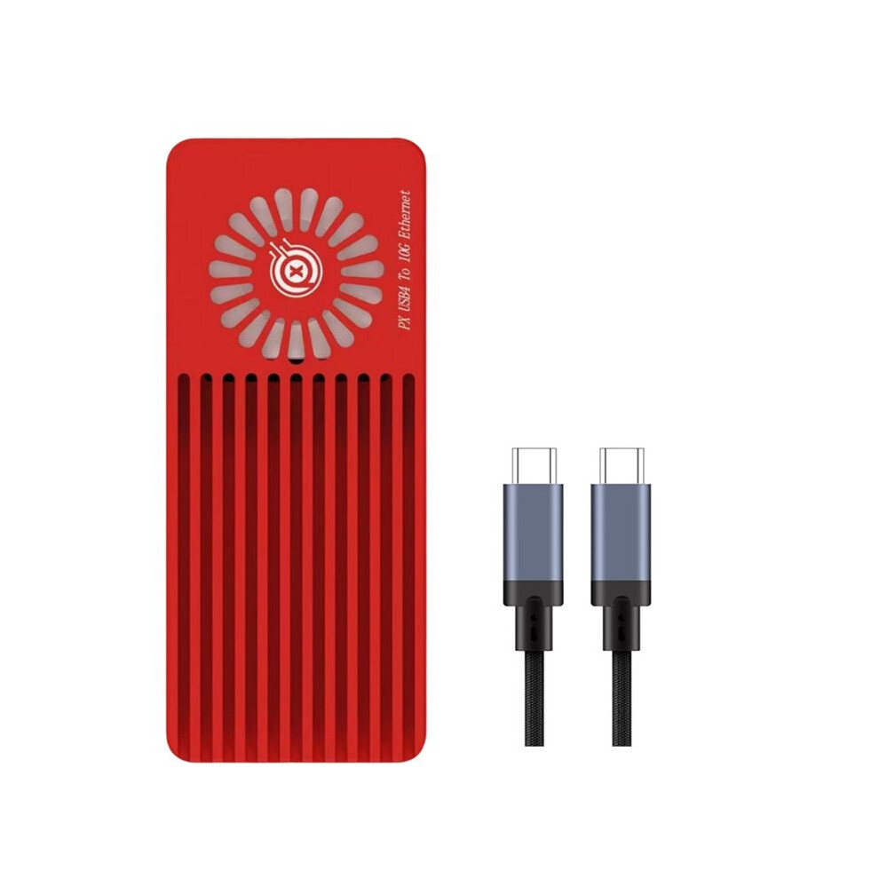 For 10G Network Card Px Usb4 To 10G Ethernet For 3/4 Usb4 10Gbps For Win10/11 Linux Red 4712439055549