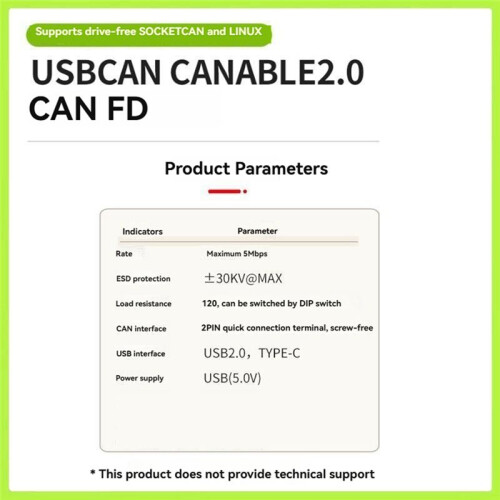 USBCAN USB to CAN Converter CANABLE Transceiver Debugger Protocol Analyzer Socketcan Compatible SLCAN Support CAN FD 1