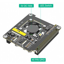 Für Raspberry Pi 5 POE Ethernet-Stromversorgungsmodul 802.3af/At mit Lüfter RGB-Licht