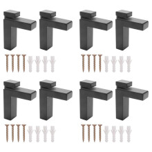 8 Stücke Verstellbare Holz / Glas Regal Halterung Wand Halterung Hoch Leistungs Schwimm Halterungen für 3-28 mm Dicke Regale, Schwarz