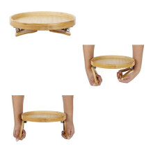 2X Table à Pince pour Accoudoir de Canapé, Organisateur de Repose-Bras de Canapé en Bois Naturel pour Accoudoir de Canapé, Rond