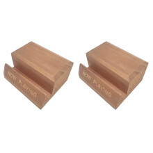 2X CD Record Stand Wood Vinyl Tabletop Holders LP Music Albums Display Album Deskop Rack