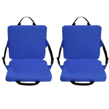 2X Outdoor Folding Chair Square Chair Cushion Stadium Cushion Beach Chair with Backrest Camping Hiking