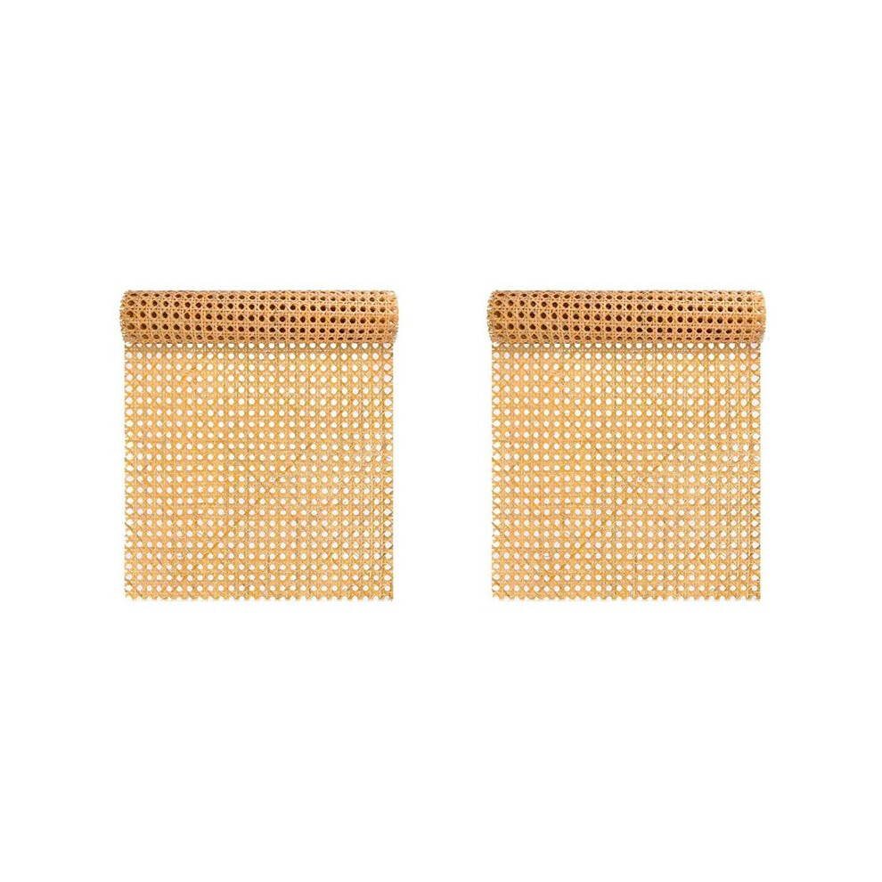 2Pcs 16-Inch Wide Natural Rattan Webbing 40-Inch Long (3.3 Ft.) Rattan Webbing Rolls For Furniture,Chairs, Cabinets 6031119126255
