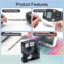 40Pcs for D1 Label Maker/Tape 45013 Black White Label Ribbons Compatible for Label Manager 160 210 450 280