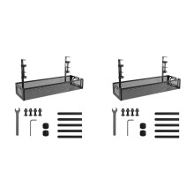 2X Cable Management Under Desk, Under Desk Cable Management Tray, Desk Cable Organizer,Cable Management Box