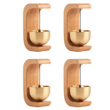 2024 Wooden Doorbell Bell Wind Chimes Wireless Doorbell for Home Entrance Door Bell Aesthetic Room Wall Decor-A, 4PCS
