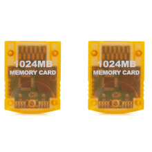 2X Cartão de Memória de 1024 Mb para   para Gamecube Gc Cartão de Memória para Console  Fácil de Usar, Laranja