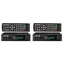 2X DVB-T2-TV-Tuner, Terrestrischer Satelliten-TV-Receiver, Digitaler TV-Decoder, HEVC, DVBT2, H.264, HD-TV-Box, USB-Set-Top-Box, EU-Stecker