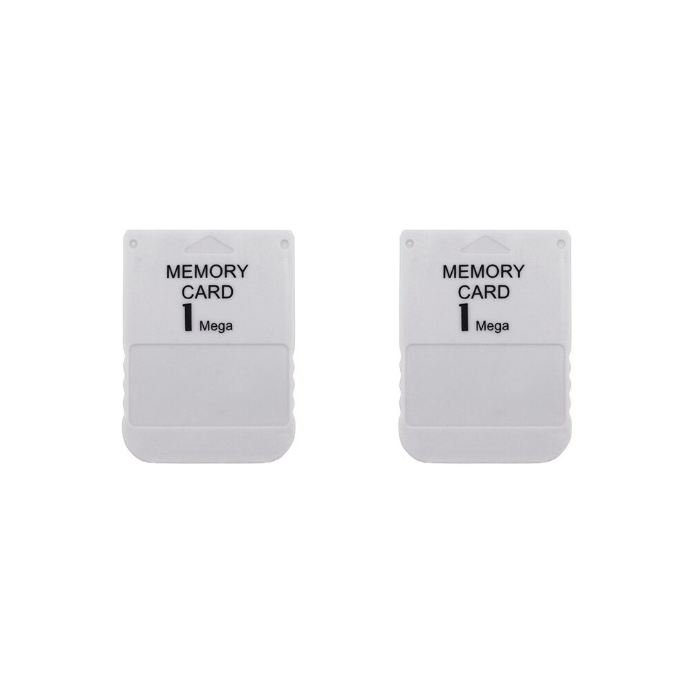 2X For 1 Mega Memory Card For Ps1 Ps One For 1 Game Console Save Game Data Saving Progress 1Mb Memory Card White 6031921267320