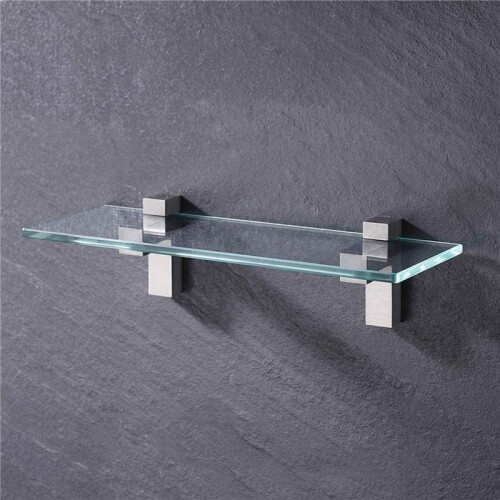 8Pcs Solid Metal Adjustable Wood/Glass Shelf Bracket Wall Mount, Brushed Silver 2