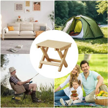 2X Small Folding Stool Portable Wooden Stool Chair Lightweights Fold- Step Stool Folding Foot Rest 28x26x22cm