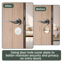 4 Set Door Hole Cover Plate,2-5/8 Inch Diameter Round Deadbolt Cover Plate,Door Knob Hole Cover Plate Silver