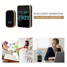 Wireless Doorbell No Battery Self Powered Door Bell Display Temperature Humidity 433mhz US Plug