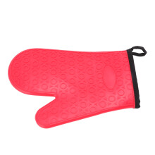 High Temp Waterproof Silicone Oven Mitt with Cotton Liner Red, 134g