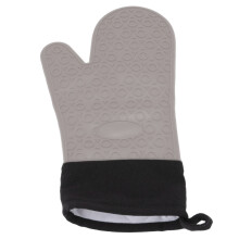 Heat Resistant Silicone Oven Mitts Non Slip Kitchen Gloves Grey 2 Fingers