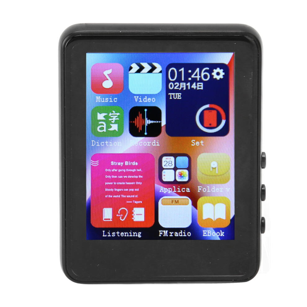 2.4In Hd Touch Mp3 Player 4Gb, Bluetooth 5.0, Fm Radio, Black 9391388986484