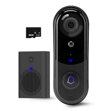 Kamera Wideodomofonowa z Kartą 32 GB, Bezprzewodowa Kamera Dzwonkowa na Zewnątrz, 2,4G WiFi, Wodoodporność IP65, Noktowizor