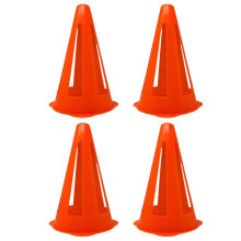 Coni nel Plastica -  Coni Sportivi per Esercitazioni + Pratica - Coni da Porta Arancioni Flessibili per Allenamento + Giochi - 9 Pollici