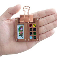 Tragbare Skizzenbuch-Palette mit 8 Feldern, Farbpalettenbox Aus Holz, -Reise-Farbpalettenbox mit Clip (Ohne Farbe)