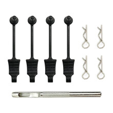 Retenedor de Clip de Cuerpo de Goma Cerradura de Hebilla Fija con Abridor de Orificio de Carcasa para ARRMA HSP HPI 1/7 1/8 1/10 RC Car