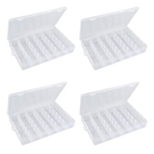 Tackle Box Organizer 18 Grids Plastic Box Organizer Bead Organizer Clear Fishing Box with Dividers, 4 Pack