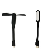 Multifunctional USB Desktop Fan with Universal USB Light -Saving Portable LED Light,Black