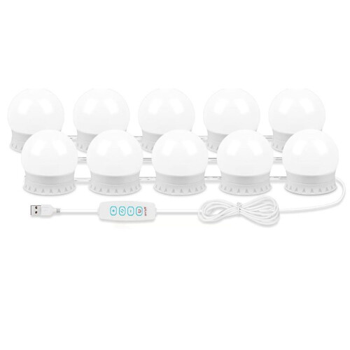 LED Vanity Lights for Mirror, Vanity Lights Stick  with 10 Dimmable Bulbs, USB Cable Mirror Lights for Makeup Dressing