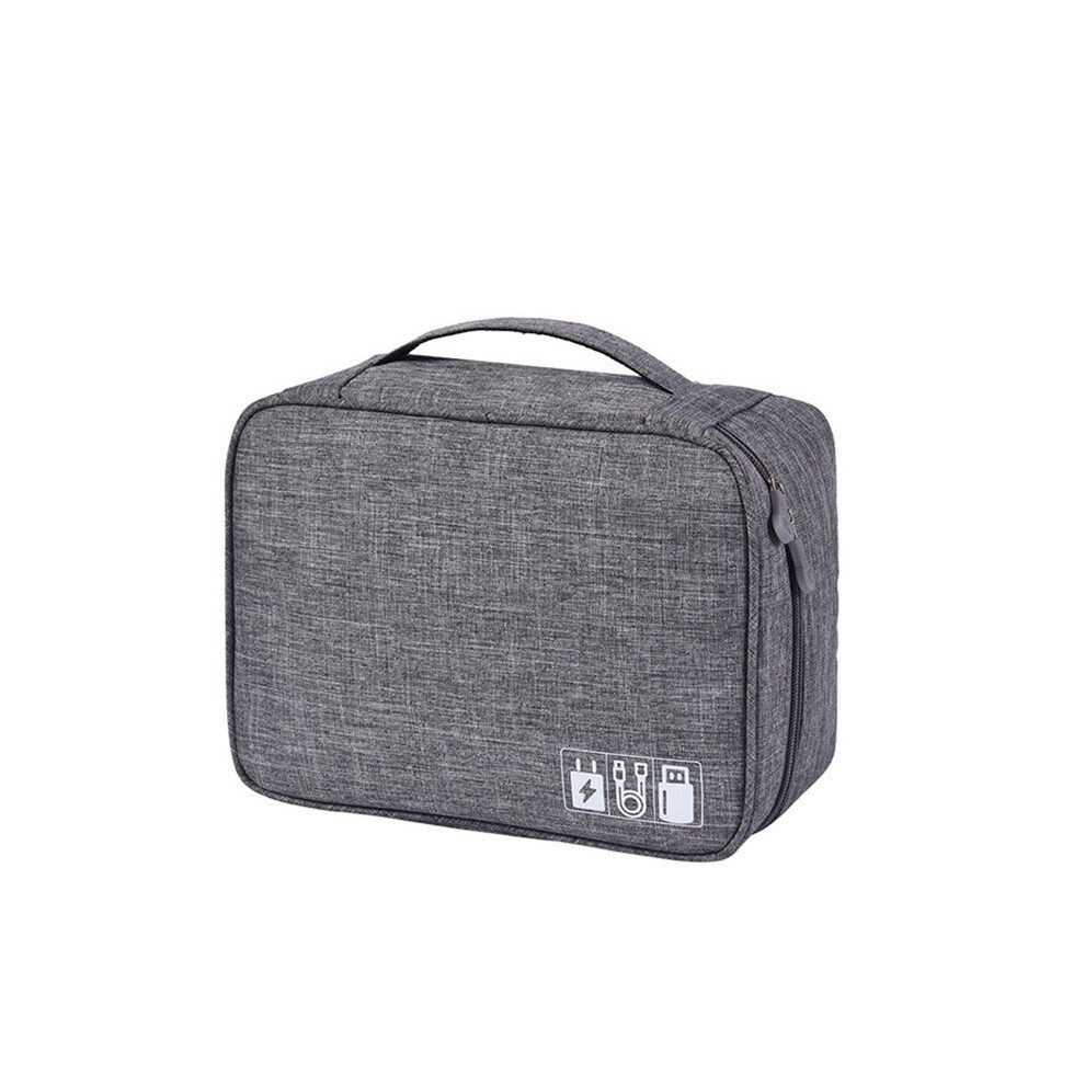 Portable Cable Storage Bag Waterproof Usb Data Charger Plug Organizador For Travel Electronic Organizer Grey 6031503639231