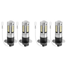 4 Stck. H3 Superhelle LED-Leuchtmittel für Nebelscheinwerfer, Tagfahrleuchten, 6000 K, Weiß